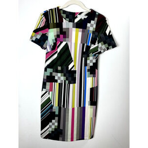 Trina Turk Abstract Color Block Colorful Statement Maximalist Party Work Dress S